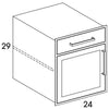 B24LHI - Shaker Ash - Outdoor Base Cabinet Hardscape Insert - Butt Doors/Single Drawer - Special Order