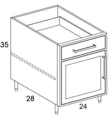 B24L - Shaker White - Outdoor Base Cabinet - Single Door/Drawer - Special Order
