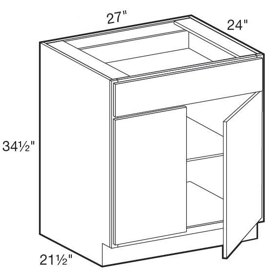 B27 - Glasgow Deep Onyx - Base 27" - Double Door/Single Drawer