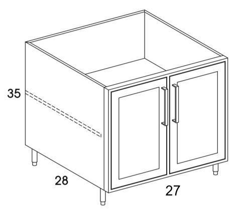 B27FH - Shaker White - Outdoor Base Cabinet - Butt Doors - Special Order