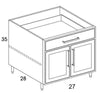 B27 - Flat Ash - Outdoor Base Cabinet - Butt Doors/Single Drawer - Special Order