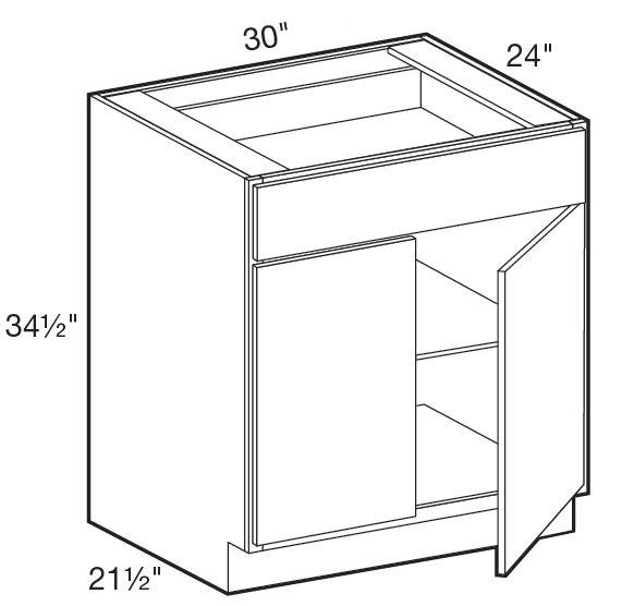 B30 - Glasgow Deep Onyx - Base 30" - Double Door/Single Drawer