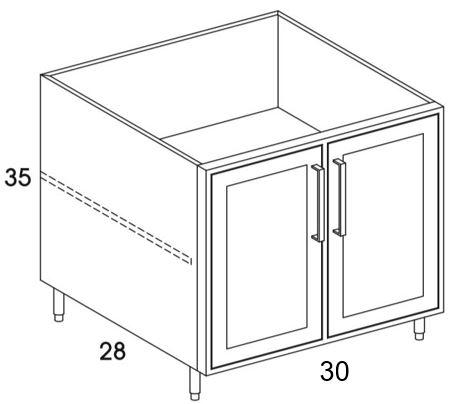 B30FH - Shaker Ash - Outdoor Base Cabinet - Butt Doors - Special Order