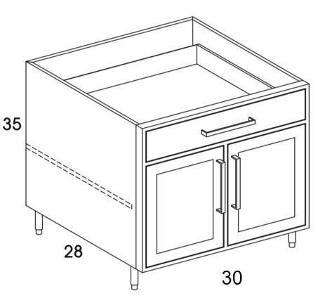 B30 - Shaker White - Outdoor Base Cabinet - Butt Doors/Single Drawer - Special Order
