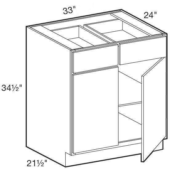B33 - Glasgow Deep Onyx - Base 33" - Double Door/Double Drawer