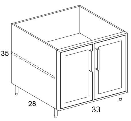 B33FH - Shaker Ash - Outdoor Base Cabinet - Butt Doors - Special Order
