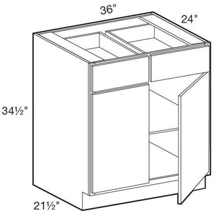 B36 - Glasgow Mythic Blue - Base 36" - Double Door/Double Drawer
