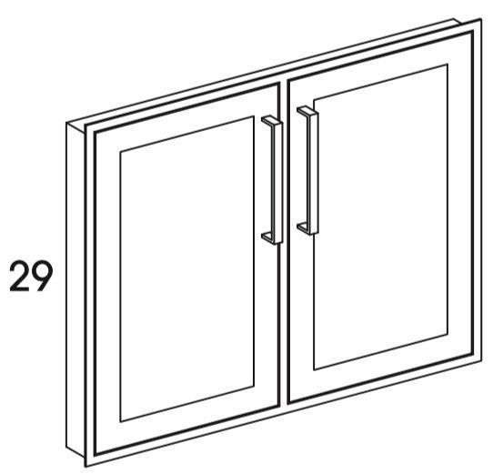 B36FHFFHI - Shaker Black - Outdoor FaceFrame Cabinet Hardscape Insert - Butt Doors - Special Order