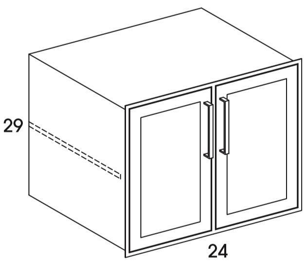 B36FHHI - Shaker White - Outdoor Base Cabinet Hardscape Insert - Butt Doors - Special Order