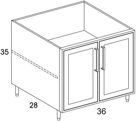 B36FH - Shaker White - Outdoor Base Cabinet - Butt Doors - Special Order