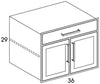 B36HI - Shaker Ash - Outdoor Base Cabinet Hardscape Insert - Butt Doors - Special Order