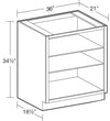 B36ND - Glasgow Polar White - Base No Door 36" - Interior Finished To Match Frame