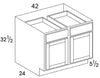 B42UD - Dartmouth Grey - UD Base Cabinet - Two Doors/Drawers - Special Order
