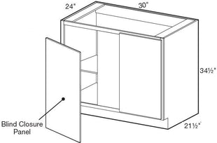 BBCU39L - Wembley Valley Gray - Base Blind Corner 39" - Single Door - Left Side Blind