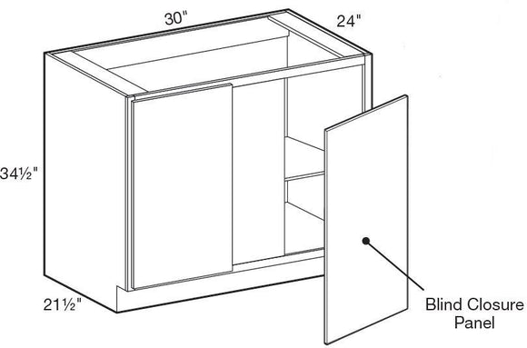 BBCU39R - Hawthorne Cinnamon - Base Blind Corner 39" - Single Door - Right Side Blind