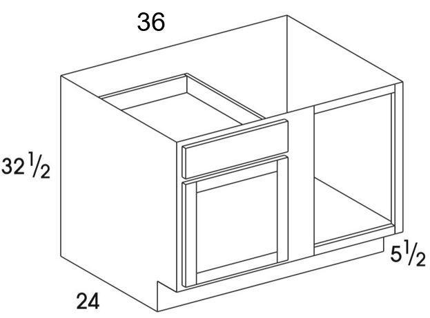 BC42UD - Berwyn Opal - UD Blind Base Corner Cabinet - Special Order