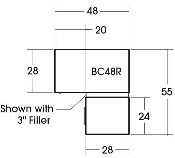 BC48L - Shaker Ash - Outdoor Base Cabinet - Single Door - Special Order