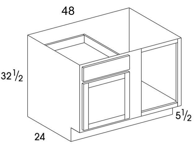 BC48UD - York Grey - UD Blind Base Corner Cabinet - Special Order