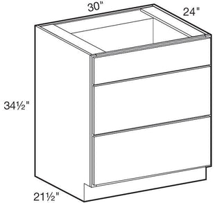 BCT30 - Glasgow Pebble Gray - Base Cook Top 30" - Double Drawer/Single False Front