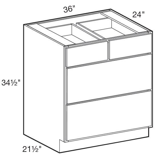 BD36 - Norwood Deep Onyx - Base Drawer 36" - Triple Drawer