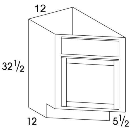 BEC12LUD - York Grey - UD Base End Cabinet - Single Door - Special Order