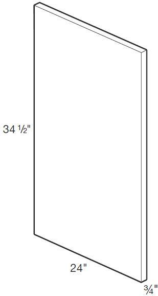 BEP24345 - Manhattan High Gloss Metallic - Matching Base End Panel 24" x 34.5" - Field Modified and Installed