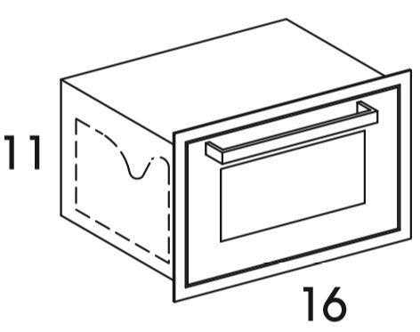 BPT16HI - Shaker White - Outdoor Base Cabinet Hardscape Insert - Single Bottom Hinged Door - Special Order