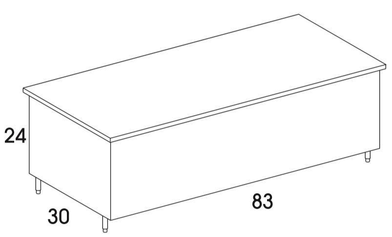 BS83 - Shaker White - Outdoor Storage Cabinet - Hinged Lid / Stut Assist - Special Order