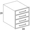 DB27 - Flat Ash - Outdoor Base Cabinet - 4 Drawers - Special Order