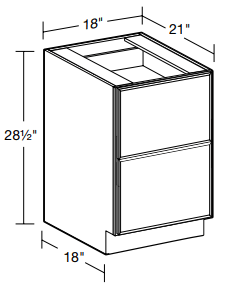 DDR18 - Glasgow Pebble Gray - Desk Drawer Cabinet - 18" W x 21" D x 28 1/2" H - Two Drawers