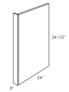 DWEP3 - Concord Pebble Gray - Dishwasher End Panel - 1/2" end panel with 3" face 34-1/2" high