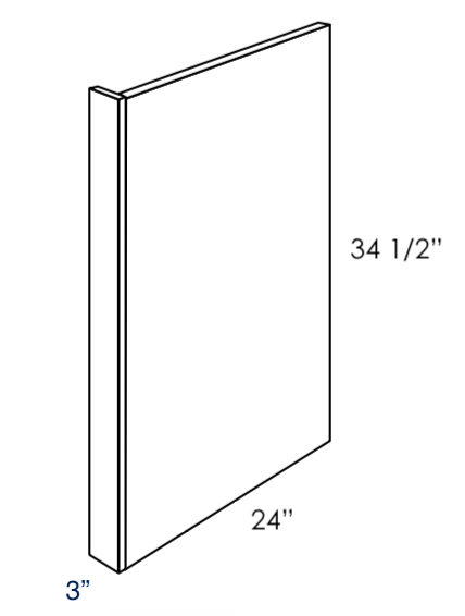 DWEP3 - Concord Pebble Gray - Dishwasher End Panel - 1/2" end panel with 3" face 34-1/2" high