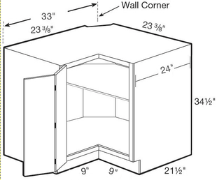 EZR33L - Nassau Mythic Blue - Easy Reach 33" - Bi-Fold Door - Hinges On Left