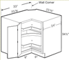 EZR33SSL - Glasgow Polar White - Easy Reach 33" Super Susan - Bi-Fold Door - Hinges On Left