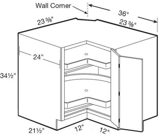 EZR36SSR - Hawthorne Cinnamon - Easy Reach 36" Super Susan - Bi-Fold Door - Hinges On Right