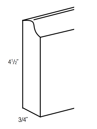 FB8 - Concord Pebble Gray - Furniture Base Molding - 3/4" thick 4-1/2" tall 96" long