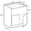 FSB36 - Napa Blended Cream - Farm Sink Base 36" - Double Door