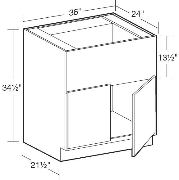 FSB36 - Glasgow Deep Onyx - Farm Sink Base 36" - Double Door