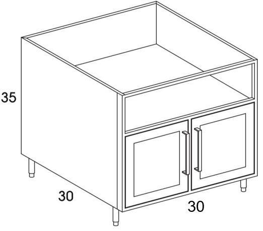 GCB30 - Shaker White - Outdoor Grill Cabinet - Butt Doors / Ceramic Grill - Special Order
