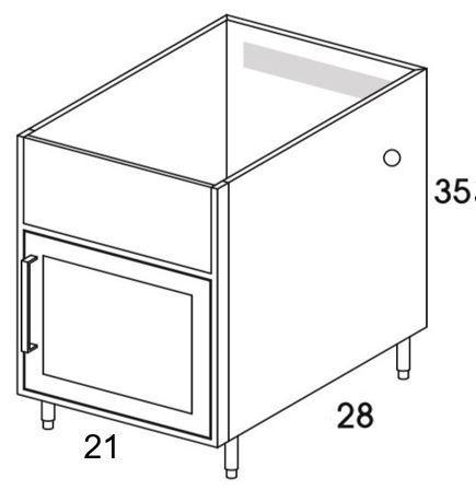 GGBV21R - Shaker Black - Outdoor Grill Cabinet - Single Door / Ventilated / Grill - Special Order