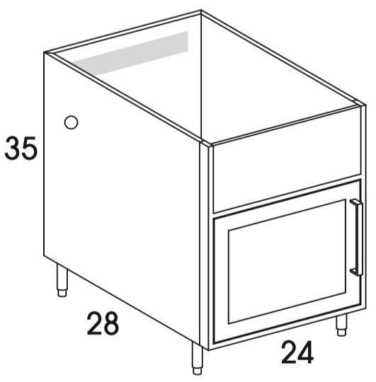 GGBV24L - Shaker White - Outdoor Grill Cabinet - Single Door / Ventilated / Grill - Special Order