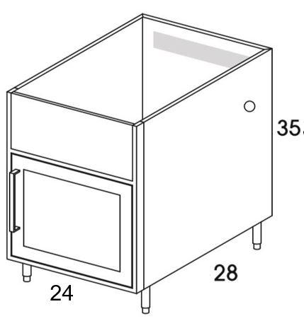 GGBV24R - Shaker Ash - Outdoor Grill Cabinet - Single Door / Ventilated / Grill - Special Order