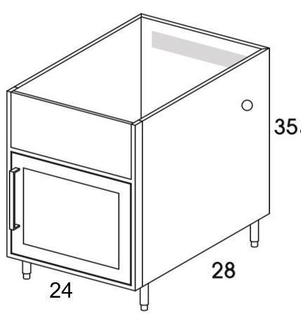 GGBV24R - Shaker White - Outdoor Grill Cabinet - Single Door / Ventilated / Grill - Special Order