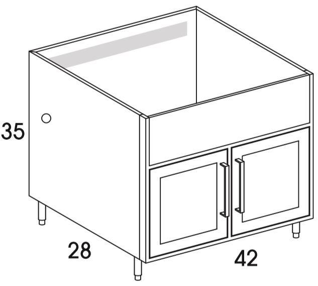 GGBV48 - Shaker White - Outdoor Grill Cabinet - Butt Doors / Ventilated / Grill - Special Order
