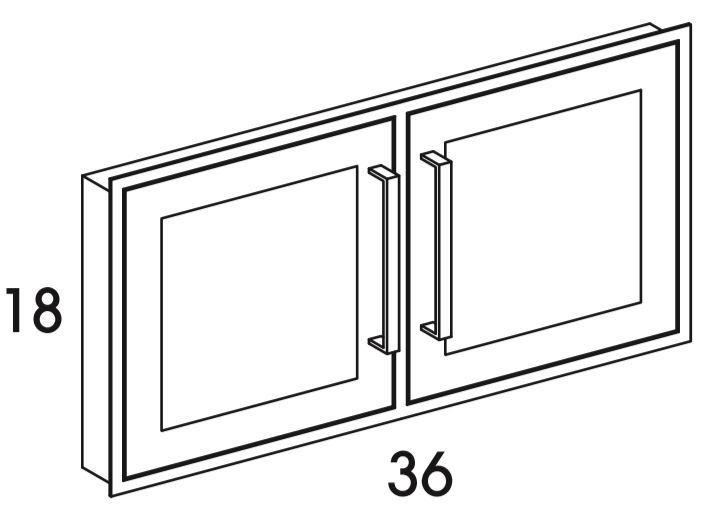 GCB24L - Flat Black - Outdoor FaceFrame Cabinet Hardscape Insert - Butt Doors - Special Order