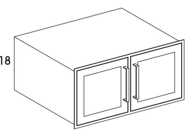 GU36HI - Flat Ash - Outdoor Grill Cabinet Hardscape Insert - Butt Doors - Special Order