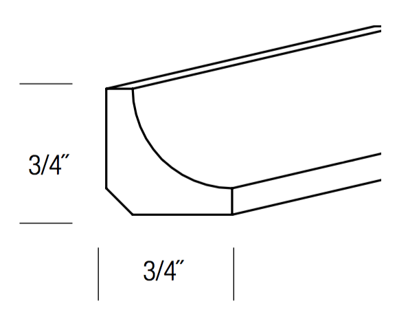 ICM8 - Concord Polar White - Inside Corner Molding - 1/4" thick 3/4" wide 96" long
