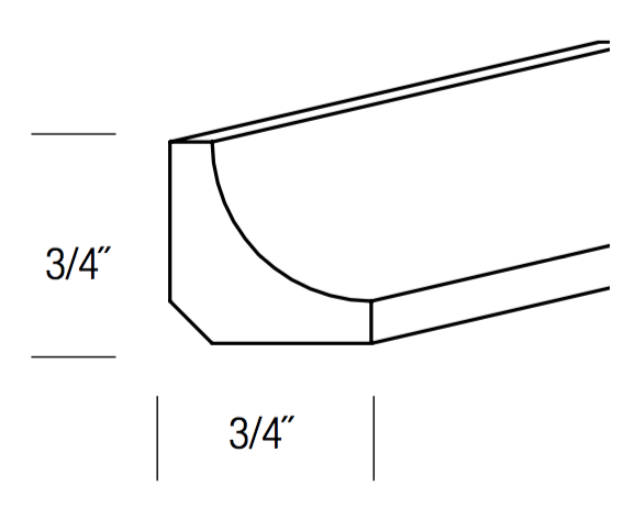ICM8 - Concord Pebble Gray - Inside Corner Molding - 1/4" thick 3/4" wide 96" long