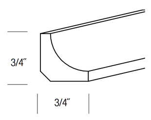 ICM8 - Concord Pebble Gray - Inside Corner Molding - 1/4" thick 3/4" wide 96" long