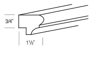 LRB8 - Concord Pebble Gray - Nosed Light Rail Molding - 3/4" thick 1-1/4" wide 96" long